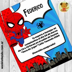 Spiderman - Invitación Textos Editables