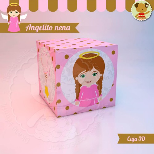 Angelito nena - Caja 3D Cubo