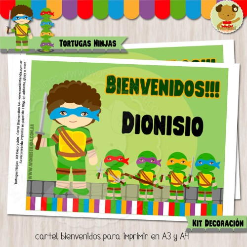 Tortugas Ninjas -  Kit Decoracion Fiesta Imprimible