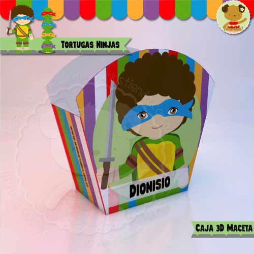 Tortugas Ninjas - Caja 3D  Golosinas Maceta