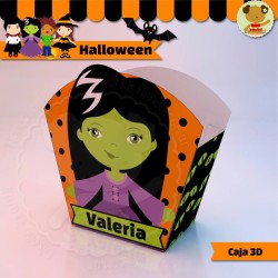Halloween Bruja Verde - Caja 3D  Golosinas Maceta