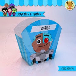 Cyborg - Jóvenes Titanes - Caja 3D  Golosinas Maceta