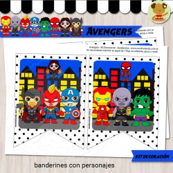 Avengers - -  Kit Decoracion Fiesta Imprimible