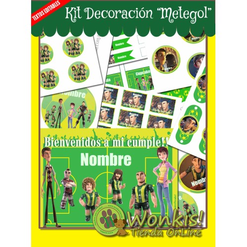 Metegol o Futbolin-  Kit Decoracion Fiesta Imprimible